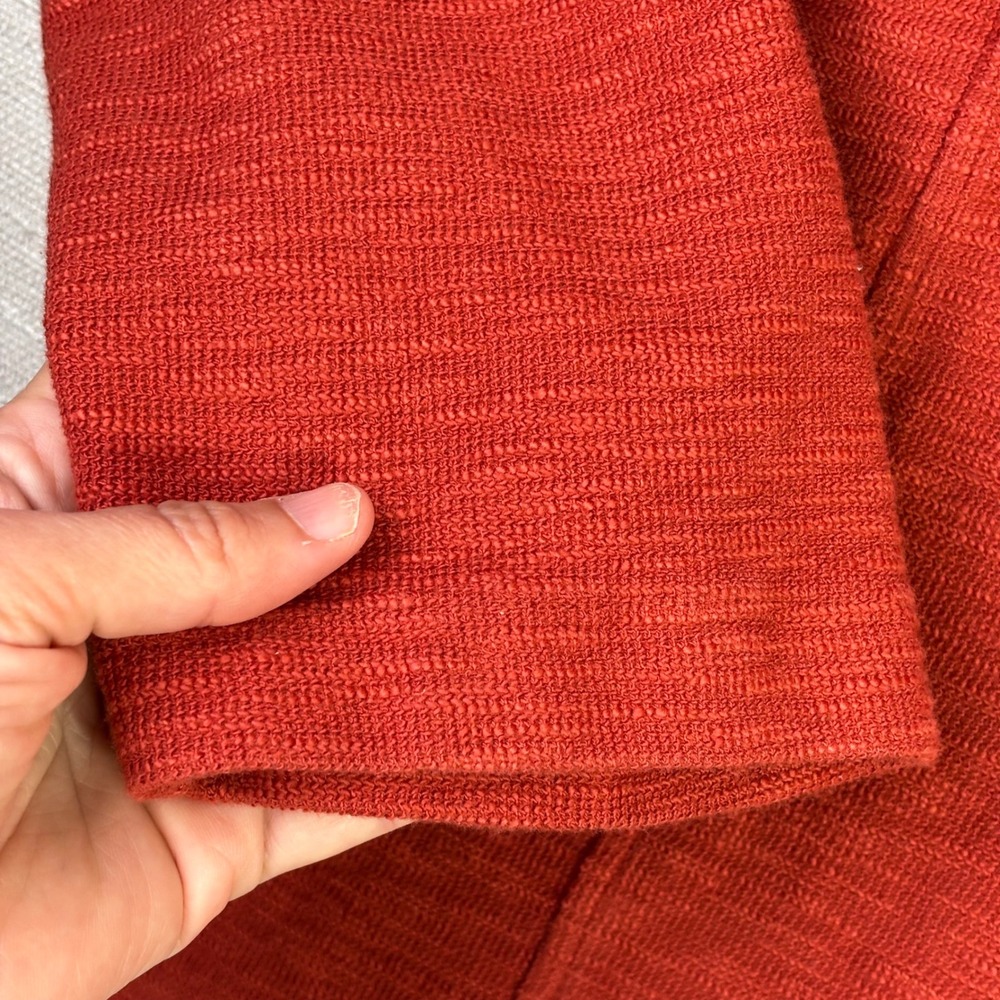 Pure Jill Organic Cotton Slub V-Neck Collared Top Rust Red 3X Pullover - Picture 3 of 7